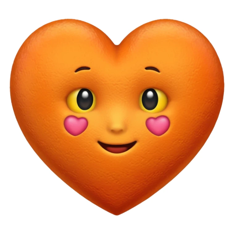 heart with a velvet orange center sticker