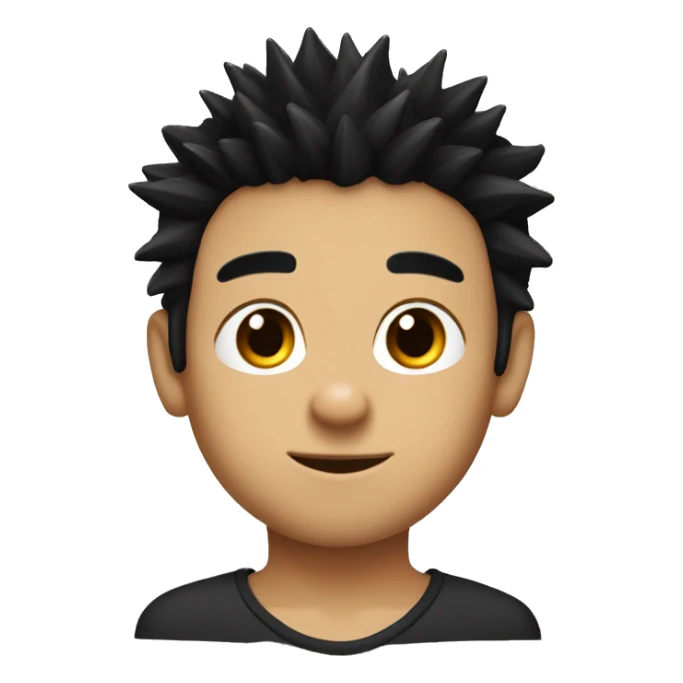 a boy black haired  little spiky with only moustache his skin tone is between whetish and fair sticker