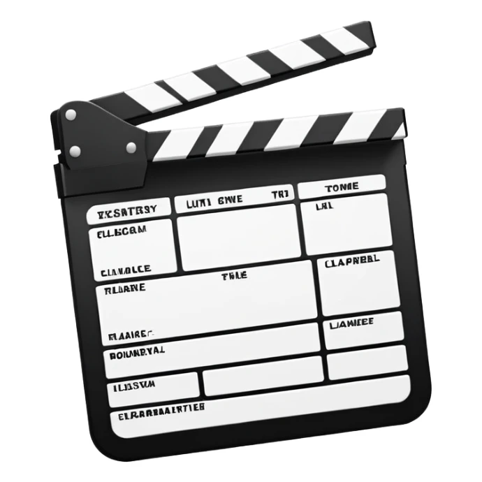 ultra minimal movie slate, simplified to basic shapes, iconic film clapperboard reduced to essential elements sticker