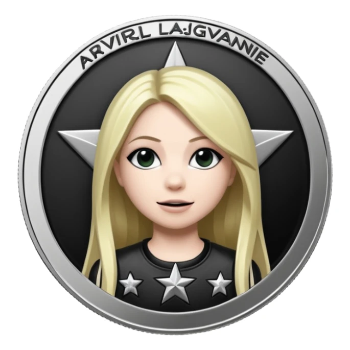 Avril Lavigne's black star silver coin sticker