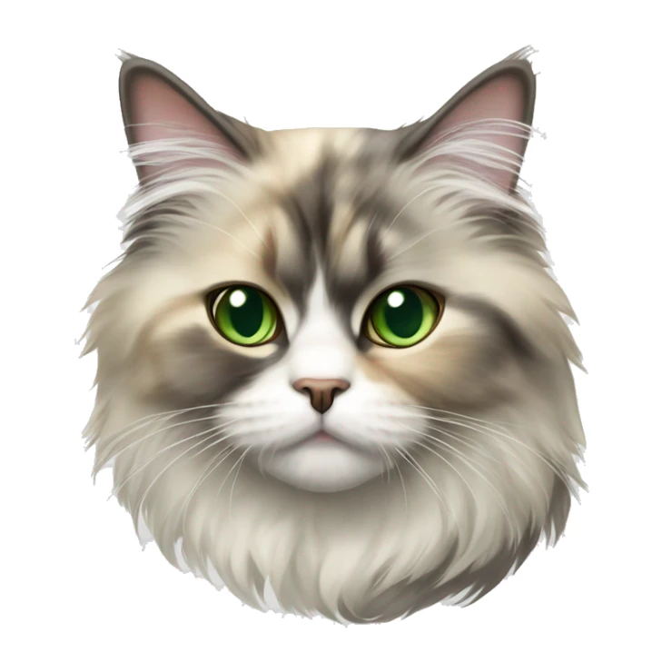 Dilute calico Persian cat with green eyes sticker