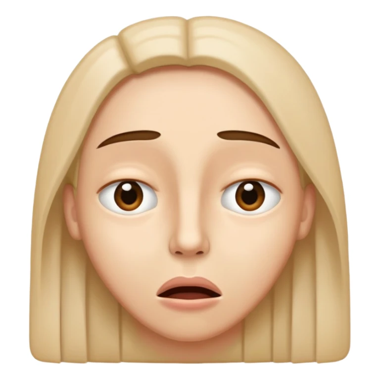 Someone with there eyes open complete there face elongated and there mouth making an I don’t know face sticker