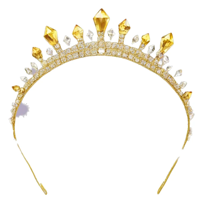 crystal tiara gold crown headband  sticker