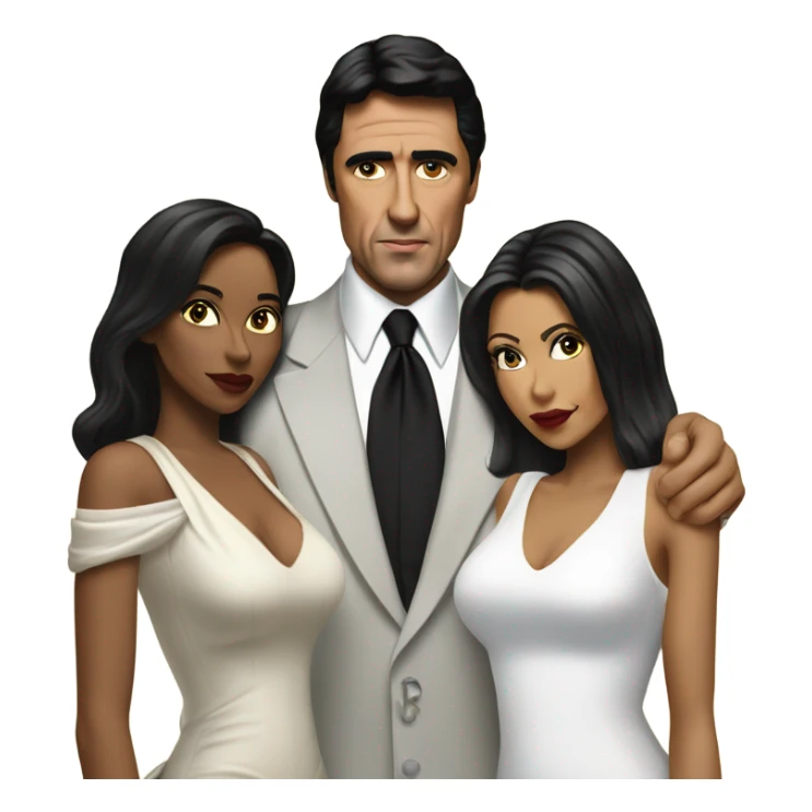 Tony Montana with 4 beautiful women sticker