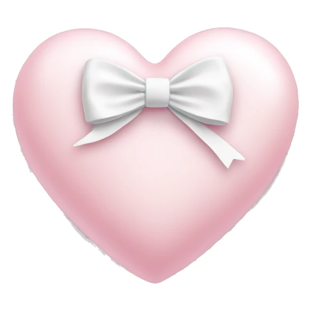 Pastel pink heart with white bow sticker