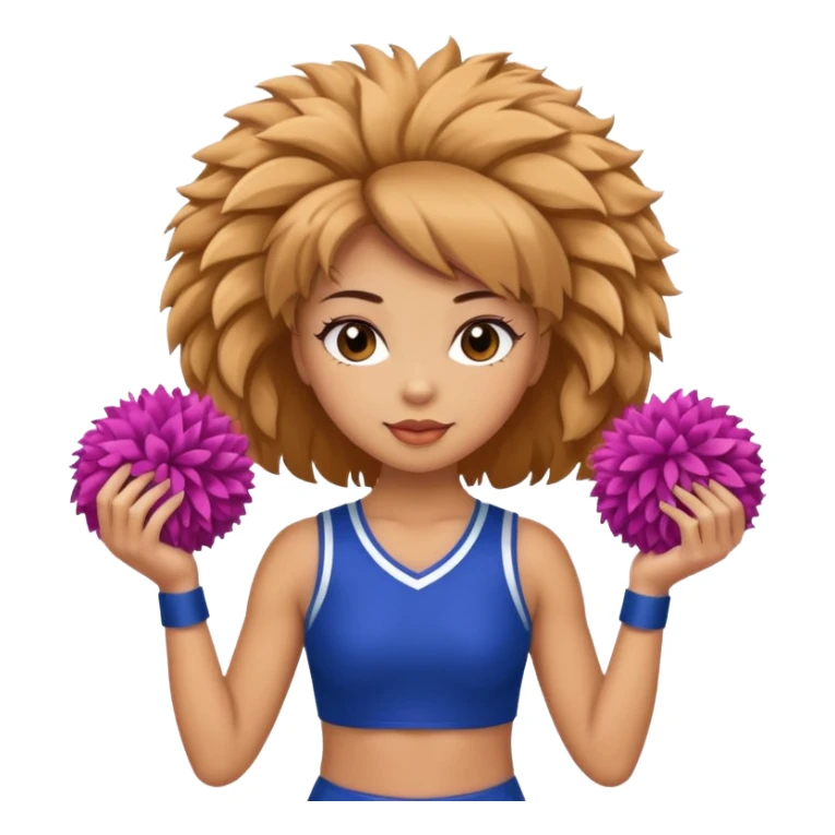 create a tall female cheerleader with pom poms sticker