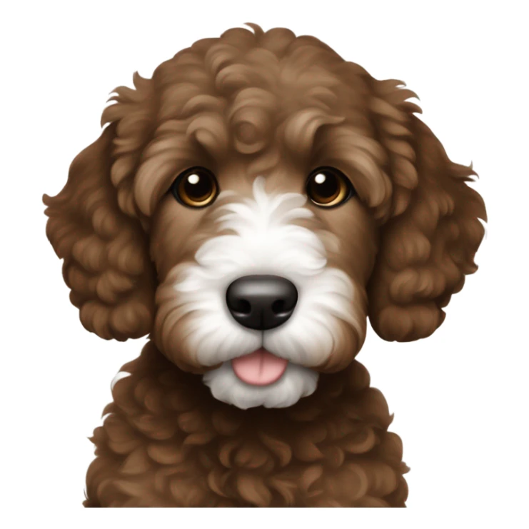 dark brown goldendoodle puppy white nose and chest  sticker