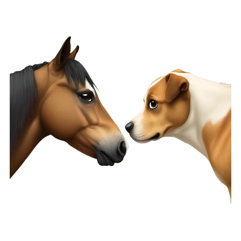 horse kissing dog sticker