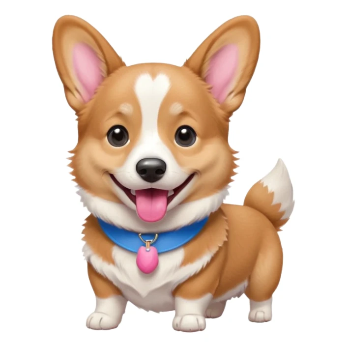 perrita caricatura gorgi gales reunión con ropa celeste sticker