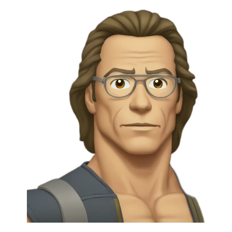 Anime-jean-claude-vandamme-kick --no glasses sticker