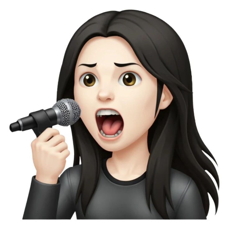 metal musician, screaming with mirophone sticker