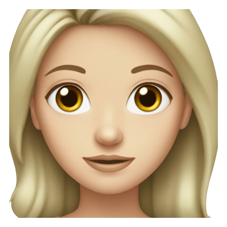 white girl with brown hair green eyes  sticker