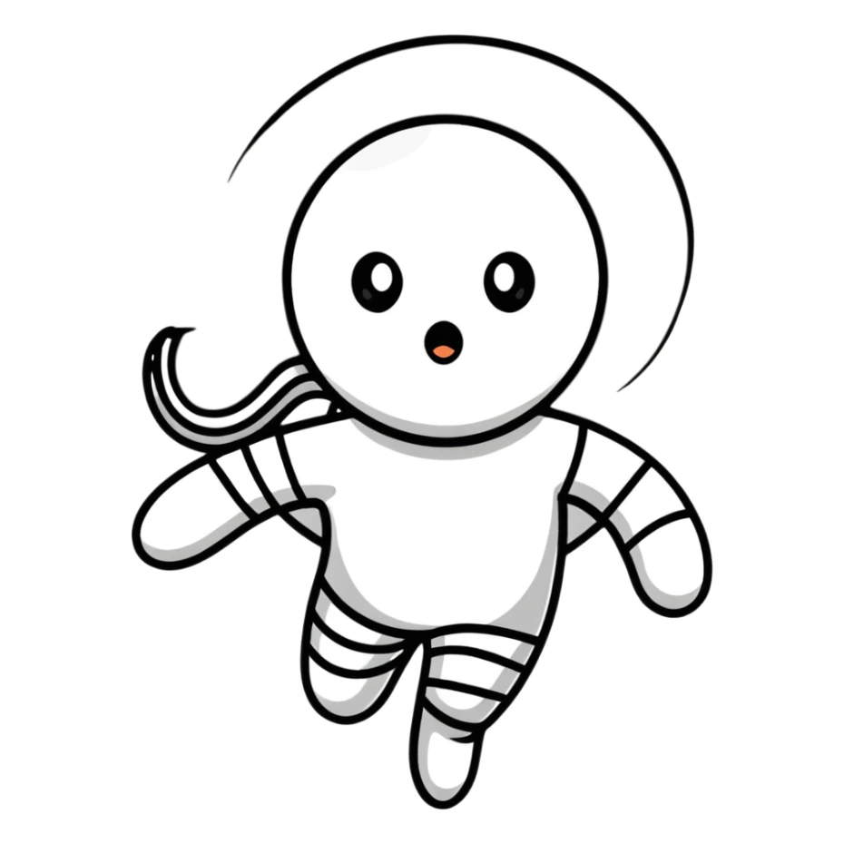 terrified character, shaking with fear sticker