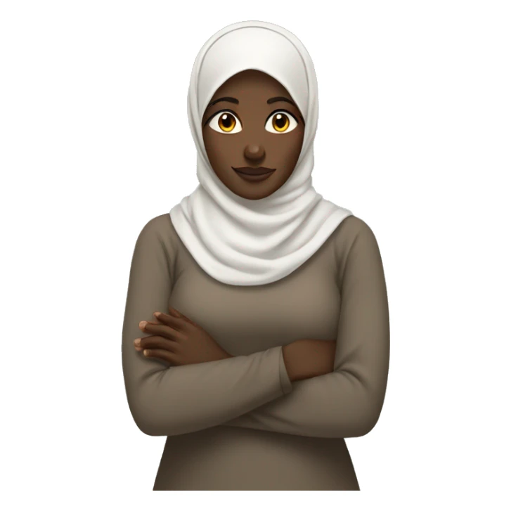 African hijabi face palm crossing arms sticker