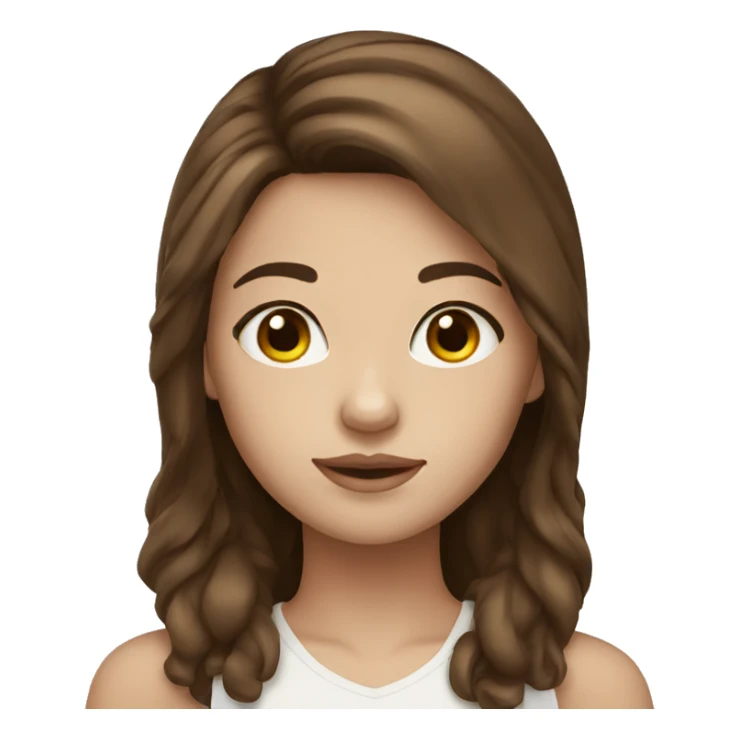 brown hair girl white skin sticker