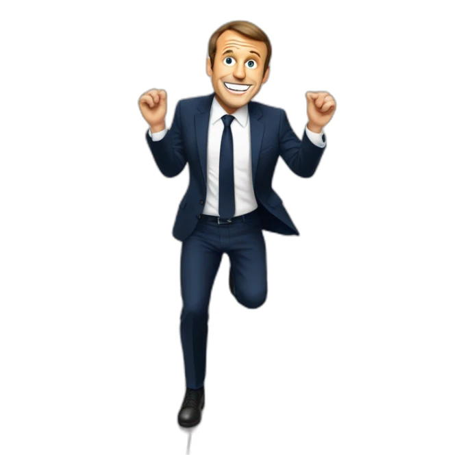 Macron qui est sur des toilettes en dansant sticker