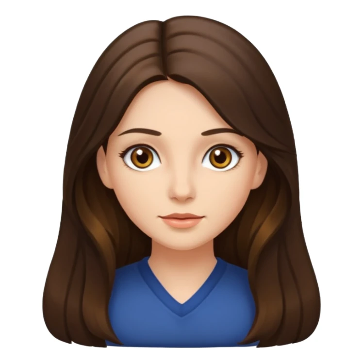 brunette woman with long hair and hazel eyes sticker