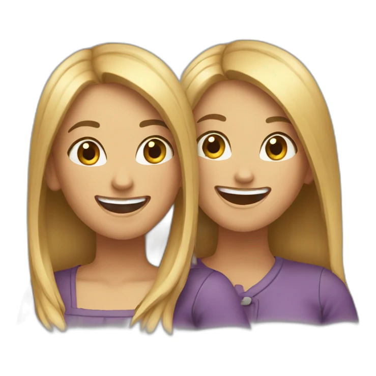 Two  female bestfriends laughing together  sticker