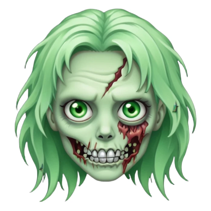 zombie with hair diamond grills sticker