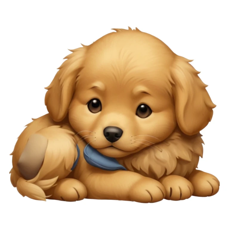 Golden retriever puppy sleepy sticker