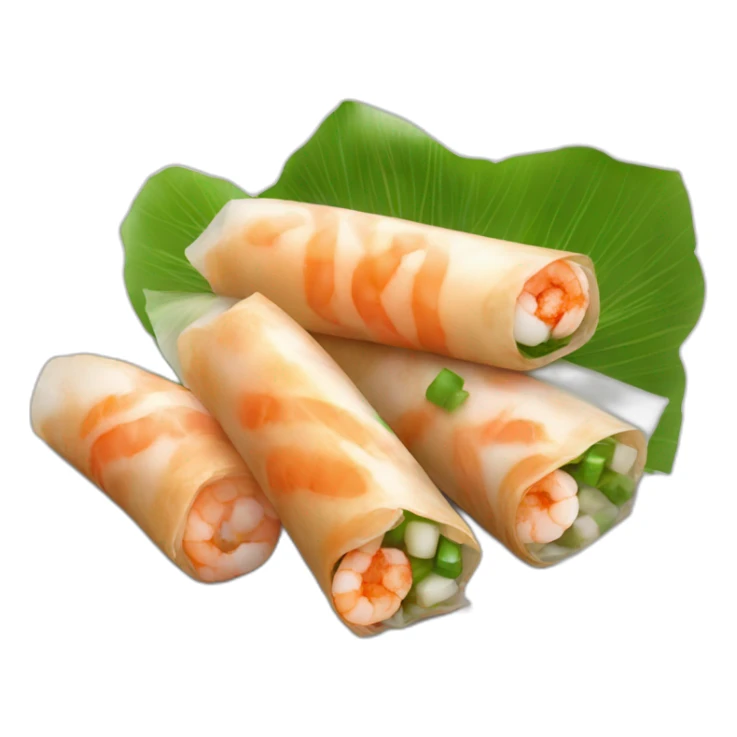Vietnamese spring roll with a shrimp and green onion sticker