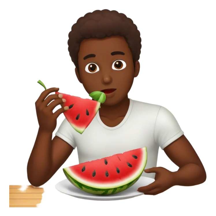 Black guy eating watermelon and fryed chicken sticker