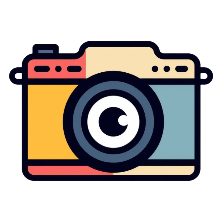 camera with an eye in the middle of the lens sticker