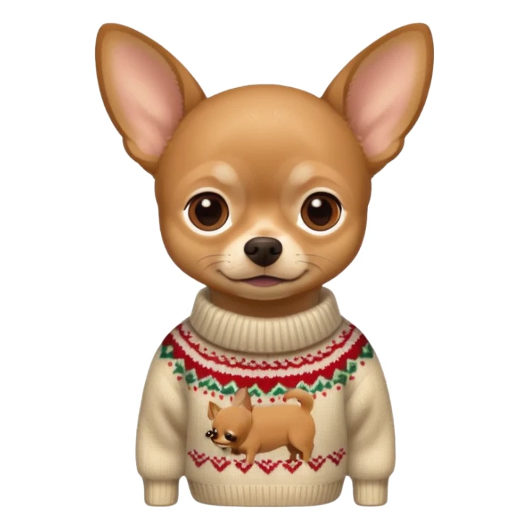 All Tan chihuahua sitting wearing a sweater sticker