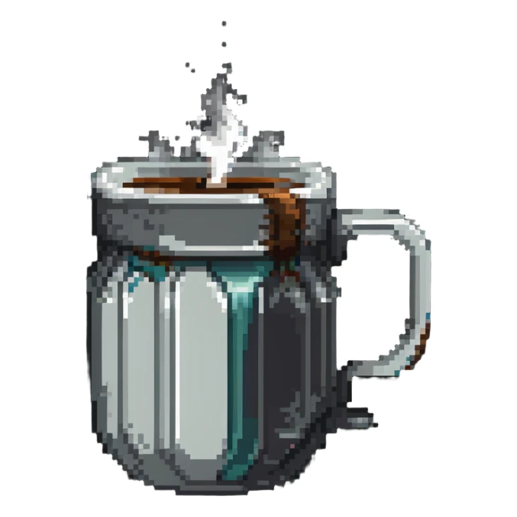 Coffee mug with steam sticker