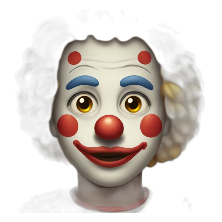 Clown with blank stare emoji sticker