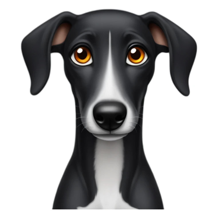 black baby greyhound with orange eyes sticker
