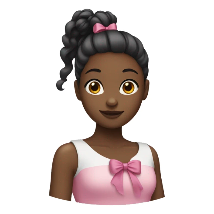 black girl with bow in a ponytail  sticker