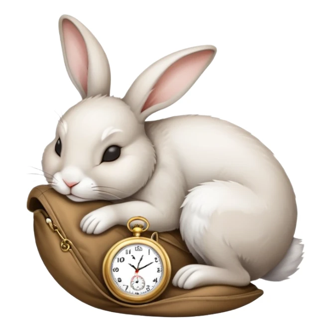 Lapin qui dort avec une montre  sticker