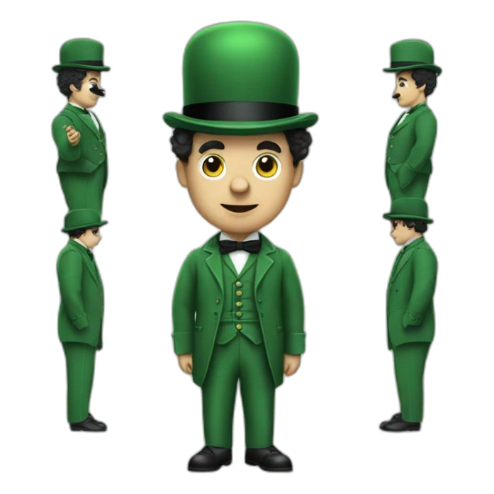 Charlie chaplin in a green général costume sticker