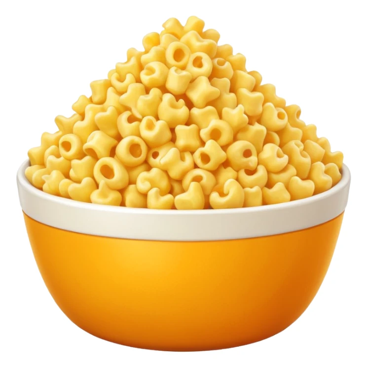 Popcorn and Mac and cheese on a tall bowl sticker