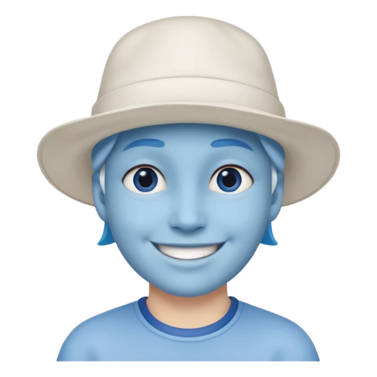 A blue face with a White cap it looks like the smurfs sticker