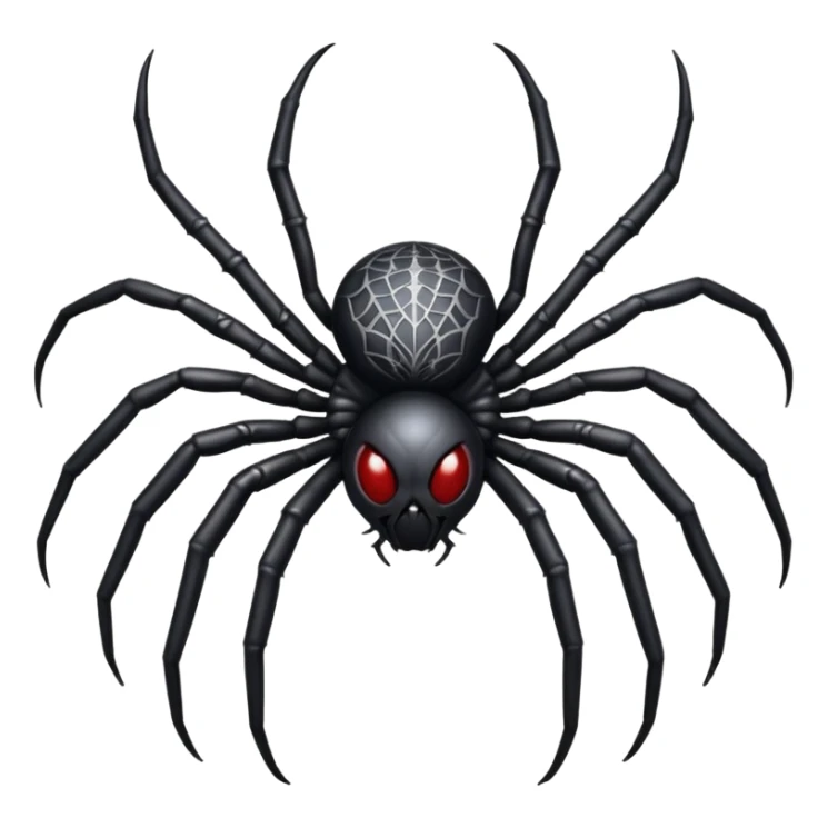 gothic spider, black and silver, mystical and ornate, no background sticker