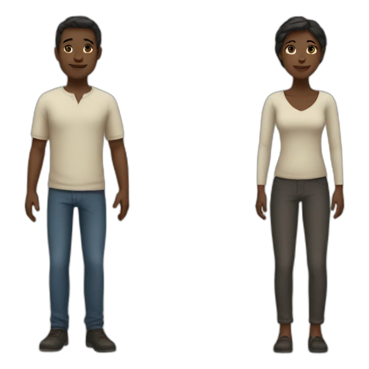 Man and woman black figures sticker
