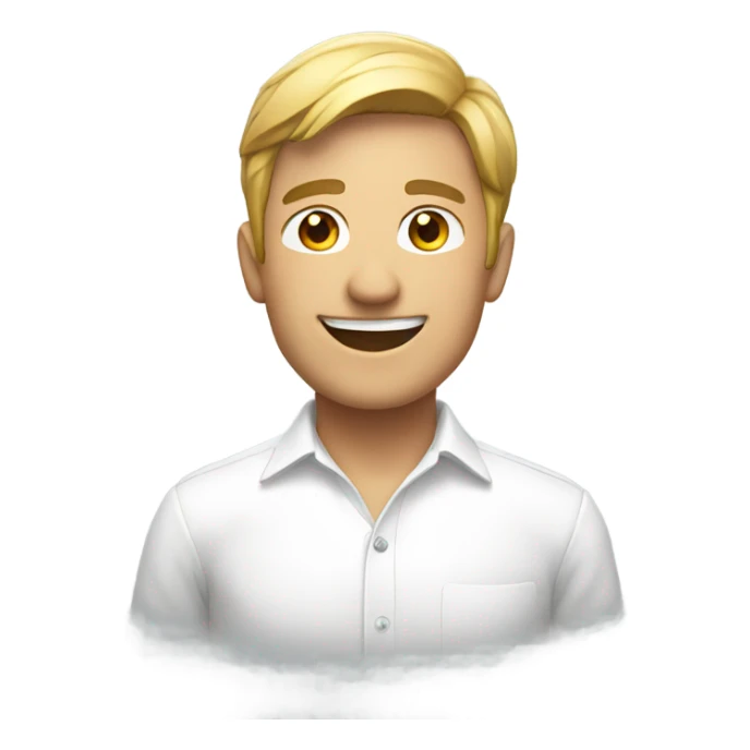 smiling male in white shirt sticker