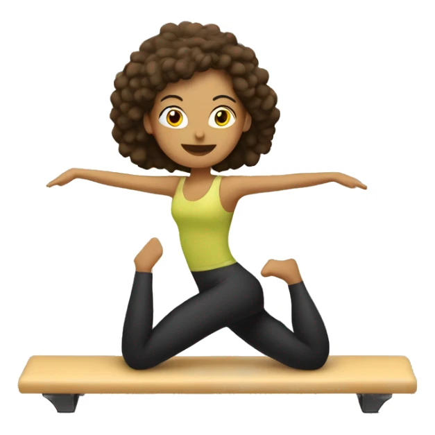 Chica castaña haciendo pilates  sticker