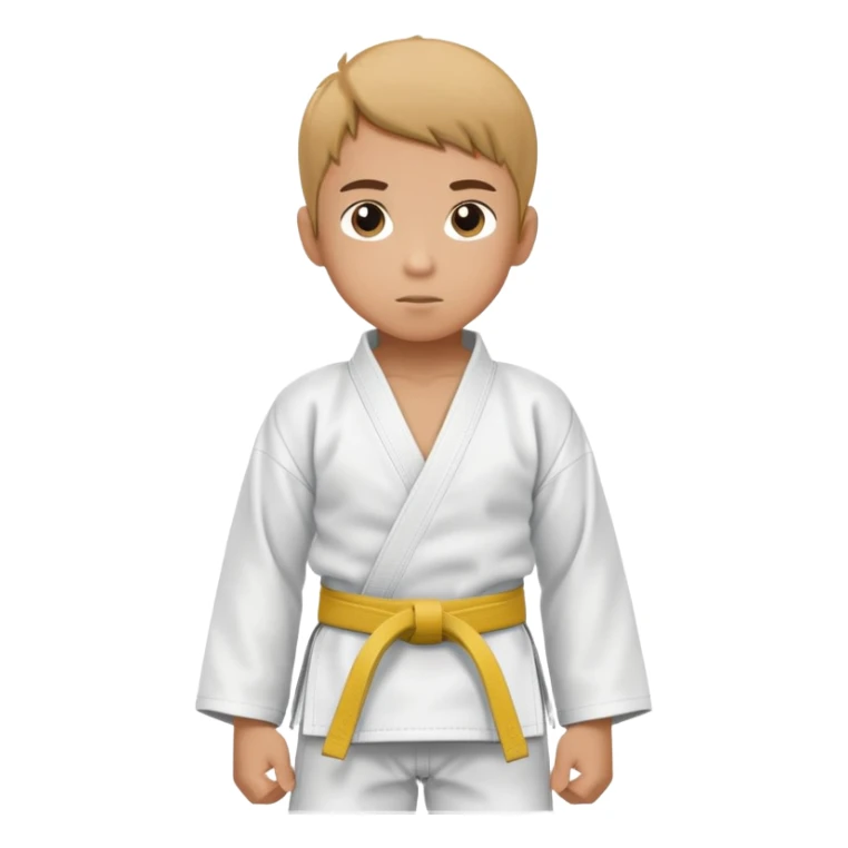 Judo boy with white belt  sticker