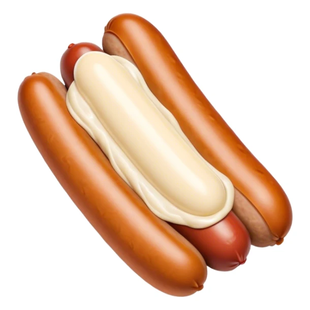 Saucisse avec  de la mayonnaise sur un côté PAS de pain sticker