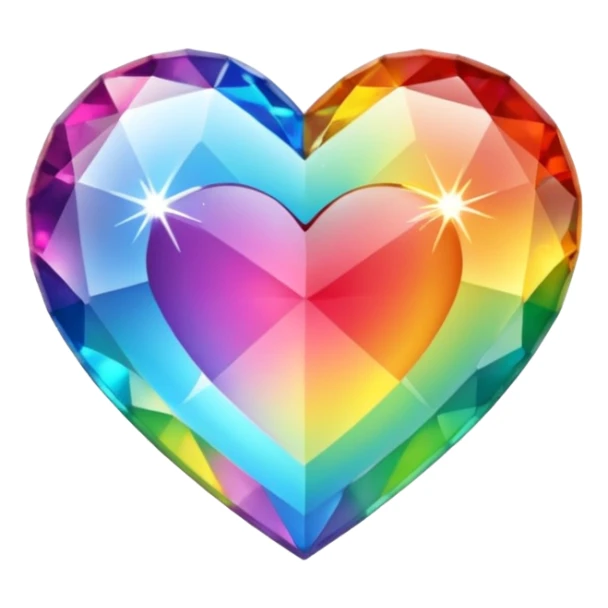 Haz un corazón arcoiris pero de vidrio no emoji sticker