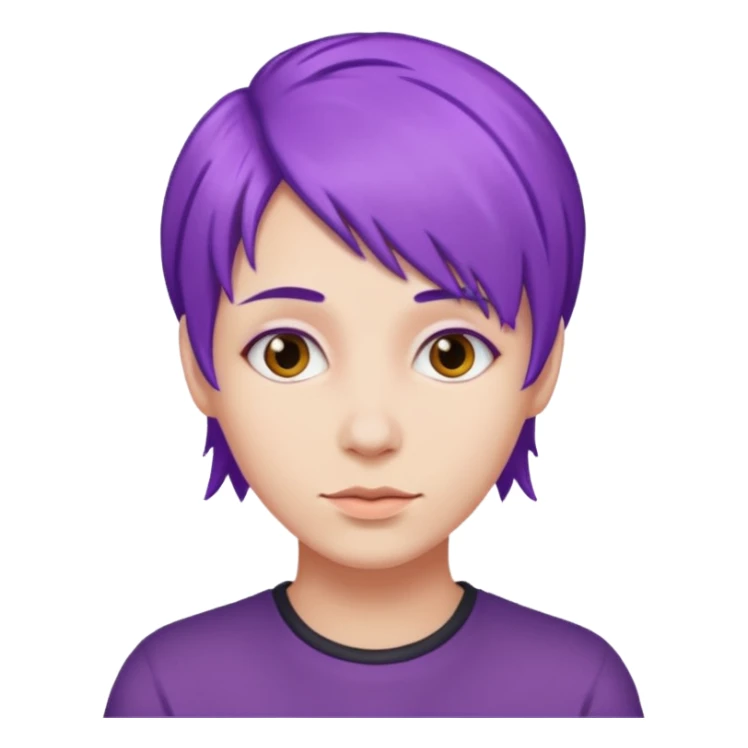 purple haired person sticker