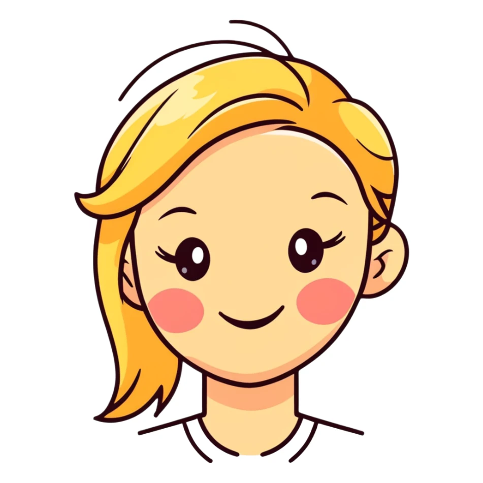 cute blonde cartoon face with a wink sticker