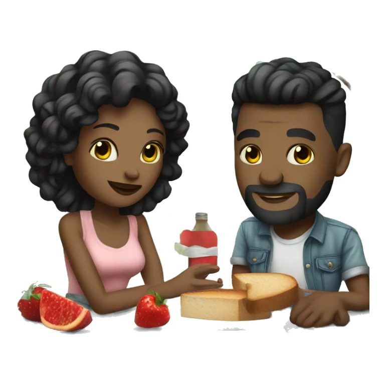 Romantic picnic date for beautiful tattooed couple sticker