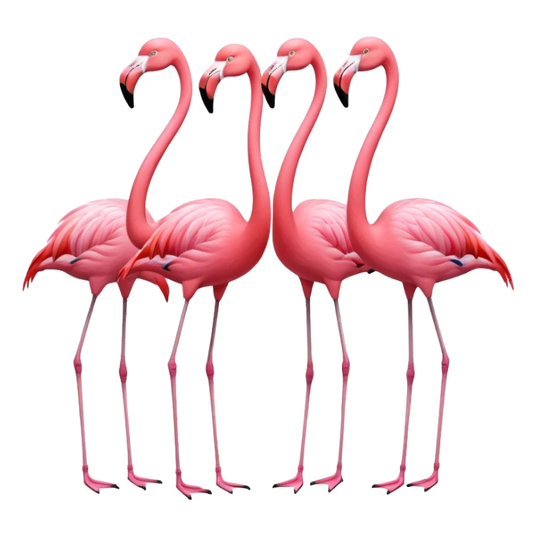 group of flamingos standing together sticker