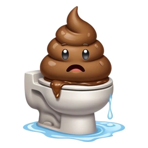Poop coming up from toilet sticker