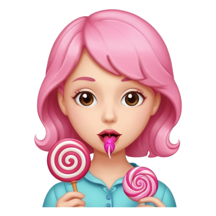 Girl sucking  sticker
