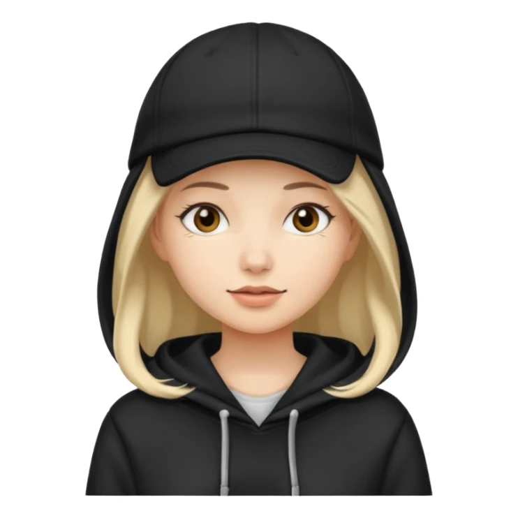 woman with black cap and hoodie sticker
